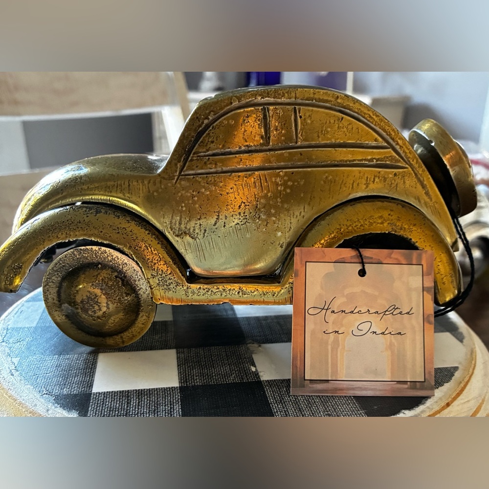 Gold Handcrafted Volkswagen Car Decor
